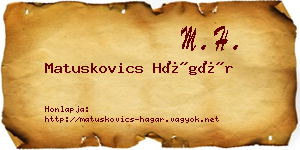 Matuskovics Hágár névjegykártya